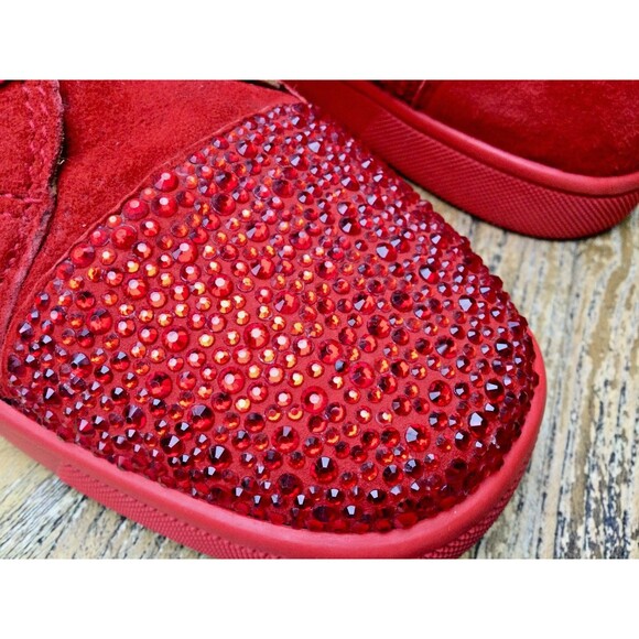 Christian Louboutin Sz 41 US 8 Red Crystal Pavot Suede Custom Strass Sneaker Men main image 10